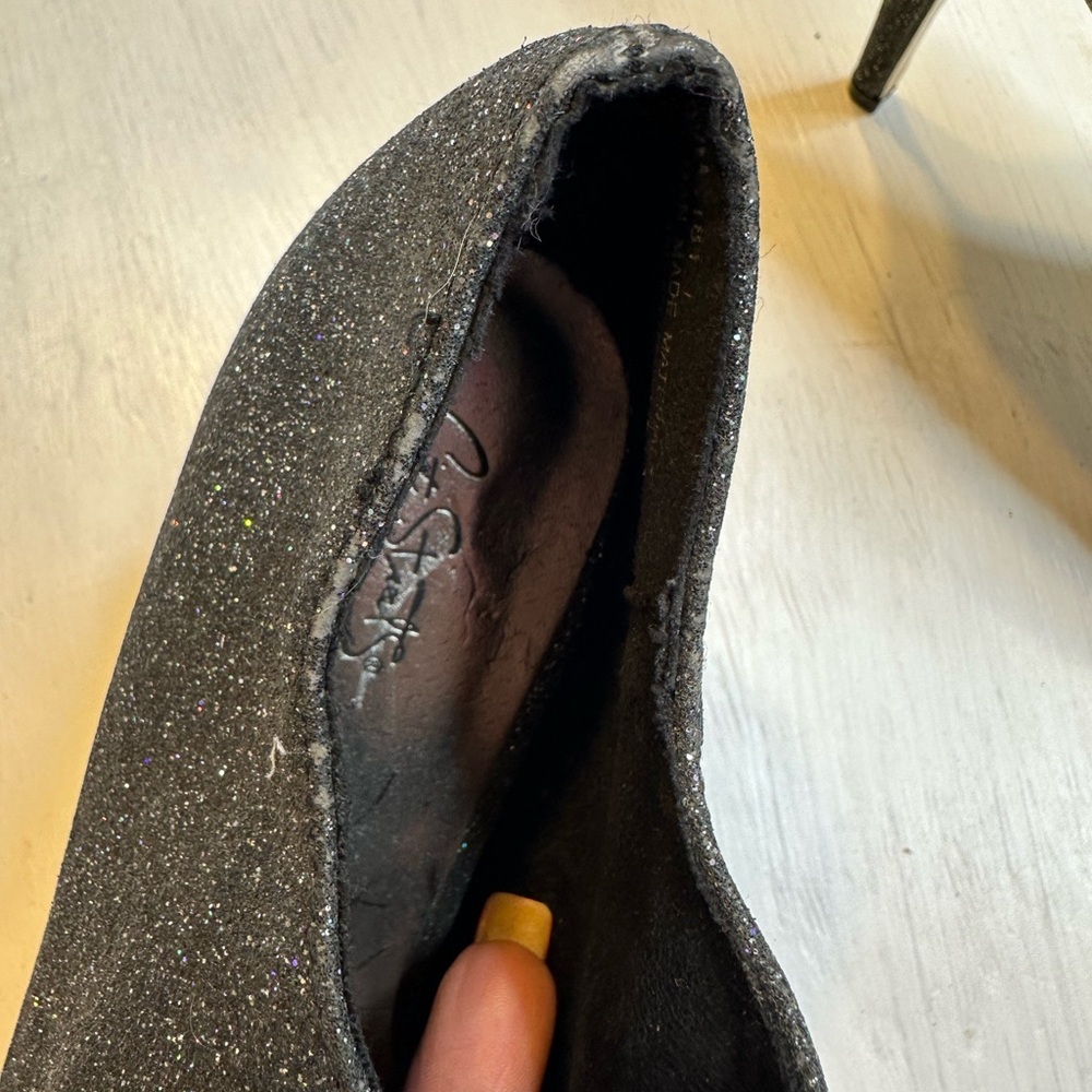 City Streets Black Glitter Mary Jane Layla Heels 9.5M 5” Stiletto Pumps - Picture 8 of 15